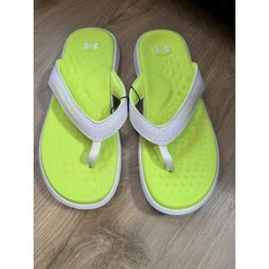 Under Armour Ignite Pro Marbella Flip Flops Sandal Women's Size 8 Neon Green